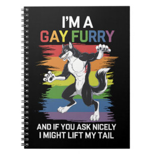 Caderno Espiral Sou Uma Raposa Furry Gay Arco-íris Orgulho LGBTQ
