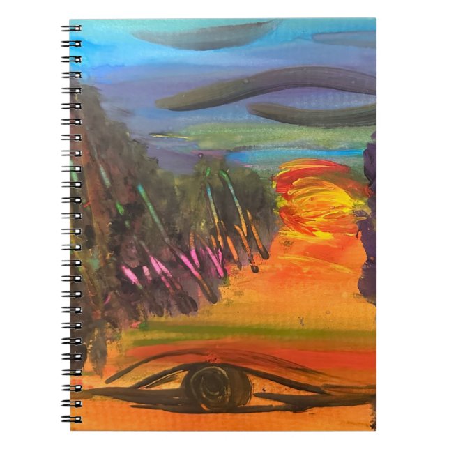 Caderno Espiral Soulful Horizon Hand Painted Design  (Frente)