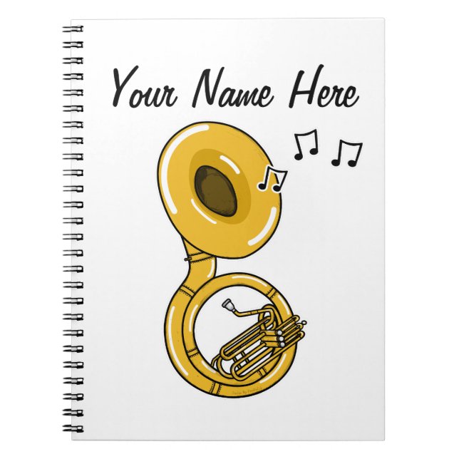 Caderno Espiral Sousaphone Brass Músico Músico Personalizado de Pr (Frente)