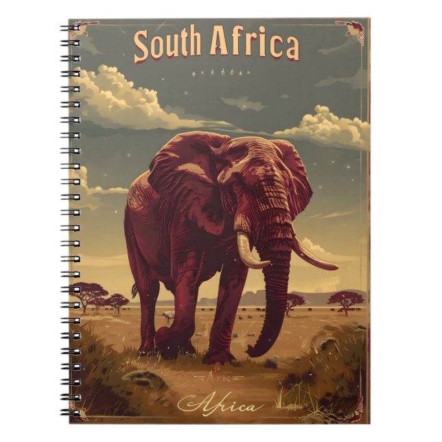 Caderno Espiral South Africa Elephant Vintage (Frente)