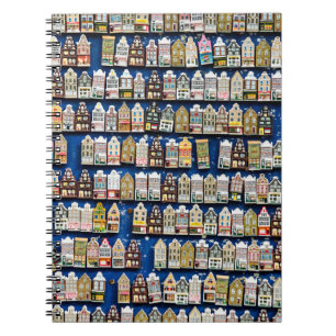 Caderno Espiral Souvenirs holandesas, cena da rua de Amsterdã.