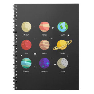 Caderno Espiral Space Galaxy Solar Planets Venus Mars Jupiter Uran