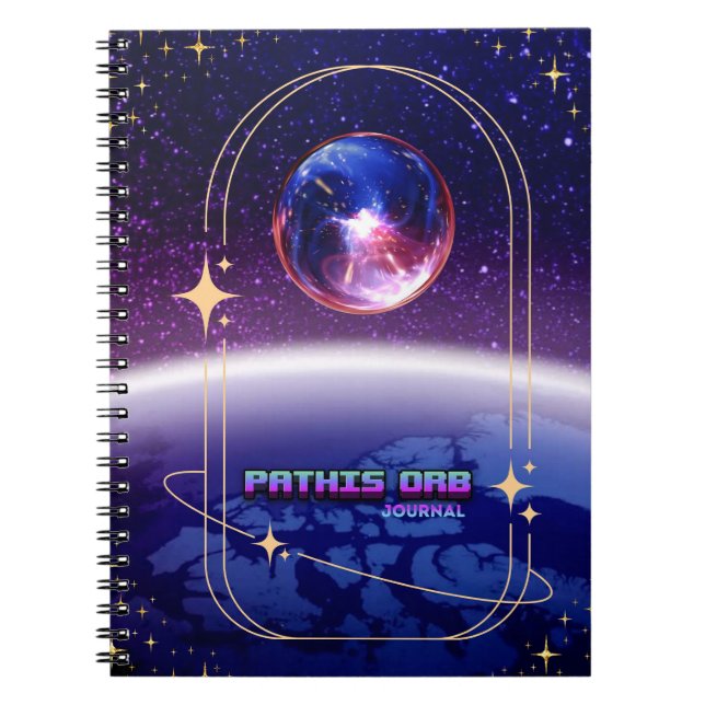 Caderno Espiral Space Theme Pathis Orb Notebook Journal (Frente)