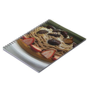 Caderno Espiral Spaghetti Japonês e Kake de Morango