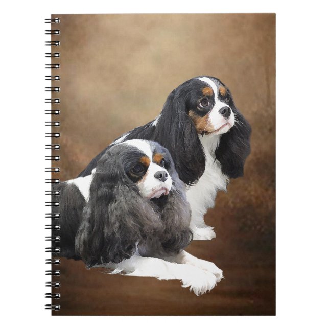Caderno Espiral Spaniel de rei Charles descuidado (Frente)