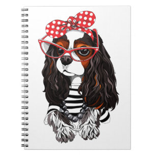 Caderno Espiral Spaniel de rei Charles descuidado de Paris com