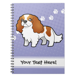 Caderno Espiral Spaniel de rei descuidado Charles dos desenhos