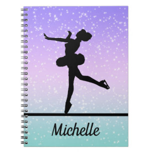 Caderno Espiral Sparkle de Skating de Rapariga Personalizada