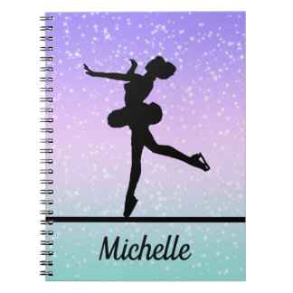 Caderno Espiral Sparkle de Skating de Rapariga Personalizada