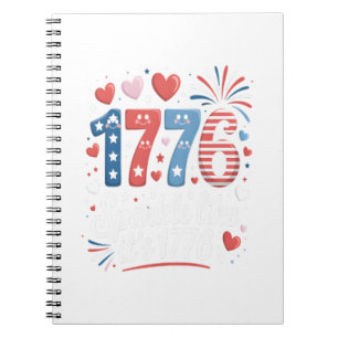 Caderno Espiral Sparkle Like It's 1776 4º de julho Fireworks