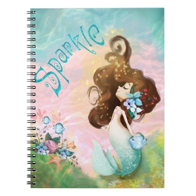 Caderno Espiral Sparkle Mermaid (Frente)