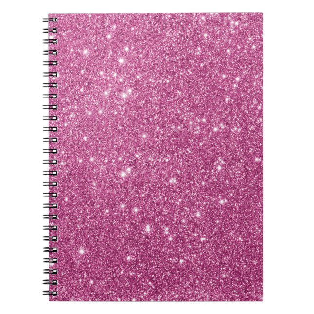 Caderno Espiral Sparkles do brilho do rosa quente (Frente)