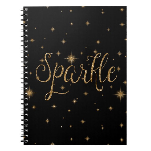Caderno Espiral Sparkles do ouro (Frente)
