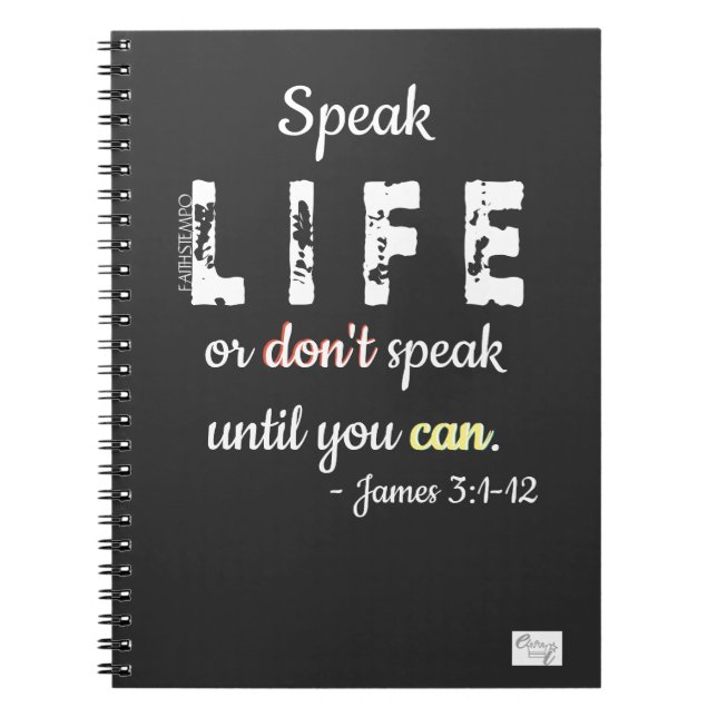 Caderno Espiral Speak Life or Don't Speak = Spiral Photo Notebook (Frente)
