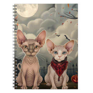 Caderno Espiral Sphynx Cat Halloween Spooky