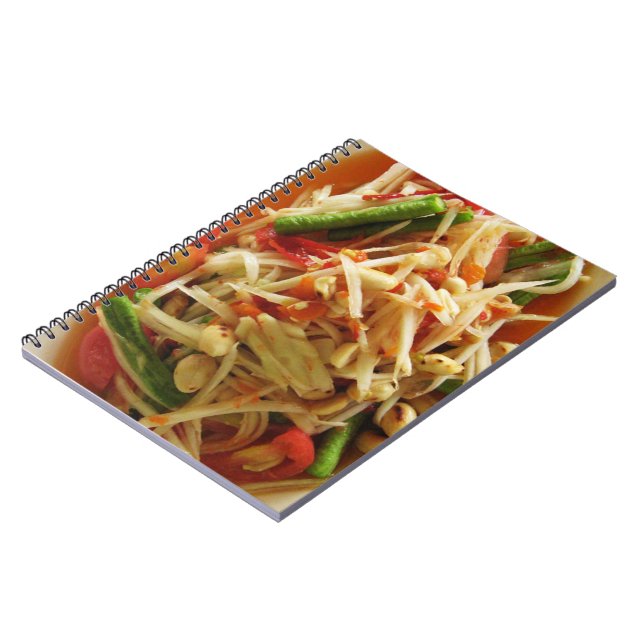 Caderno Espiral Spicy Papaya Salad [Som Tam] ... Comida tailandesa (Left Side)