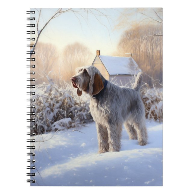 Caderno Espiral Spinone Italiano Deixe Nevar Natal (Frente)