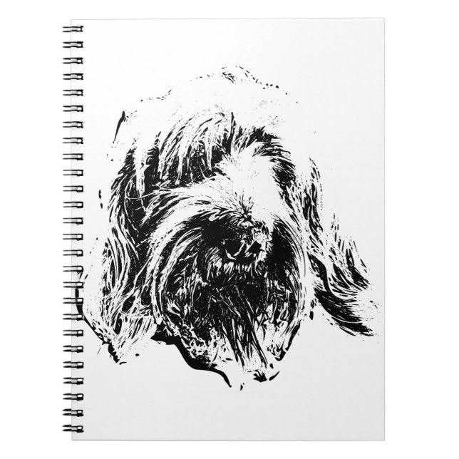 Caderno Espiral Spinone Notebook – Dog Head Portrait in Ink (Frente)