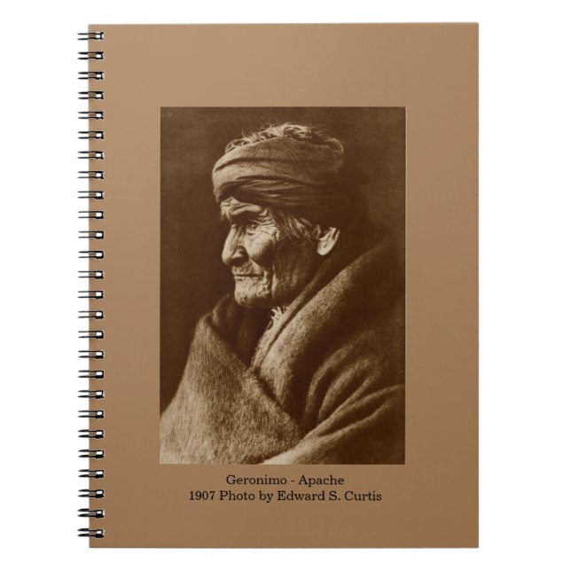 Caderno Espiral Spiral Notebook Geronimo por Edward S. Curtis (Frente)