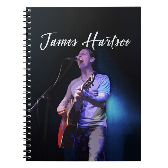 Caderno Espiral Spiral Notebook - James Hartsoe cantando (Frente)