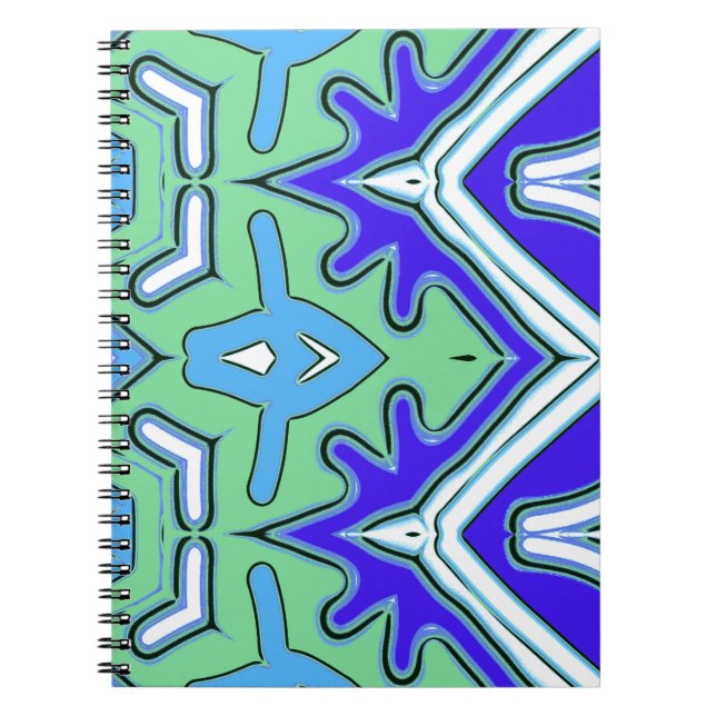 Caderno Espiral Spiral Notebook, Multicolor unique pattern design (Frente)