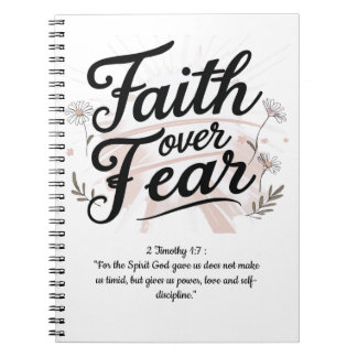 Caderno Espiral Spiral Notebook with Psalm 56:3-4 Bible Verse