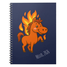 Caderno Espiral Spiral Notebooks with a red horse
