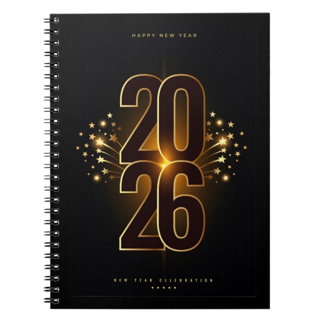Caderno Espiral Spiral Photo Notebook-Happy New Year 2026 (Frente)
