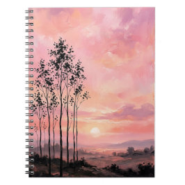 Caderno Espiral Spiral Photo Notebook – Pink Sunset Landscape 
