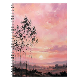 Caderno Espiral Spiral Photo Notebook – Pink Sunset Landscape 