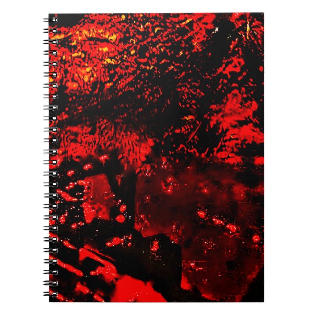 Caderno Espiral Spiral Photo Notebook red texture in the dark  (Frente)