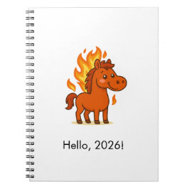 Caderno Espiral Spiral Photo Notebook with a red horse