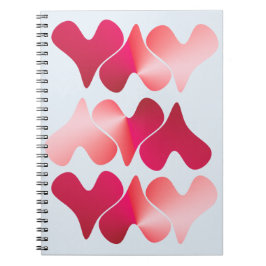 Caderno Espiral Spiral Photo Notebook with hearts and blue backgro