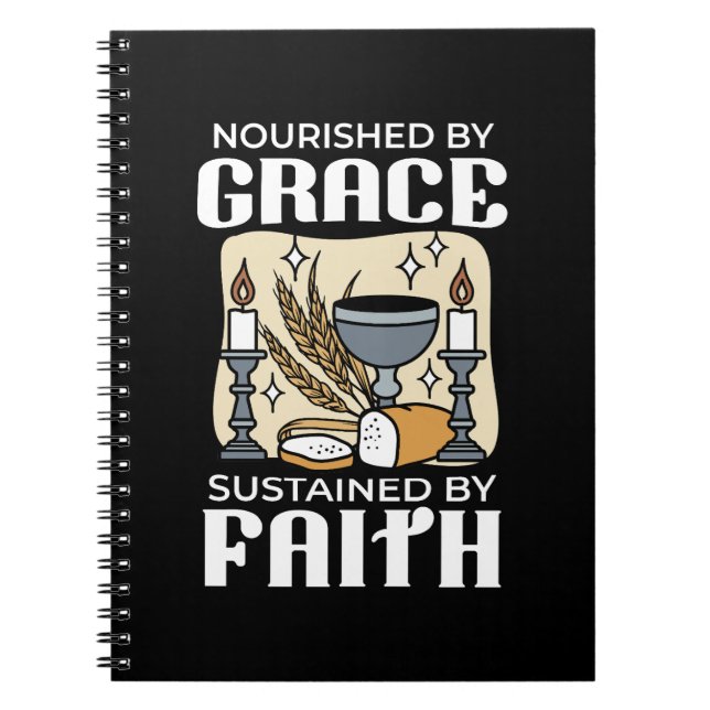 Caderno Espiral Spiritual Faith and Grace – Uplifting Christian (Frente)