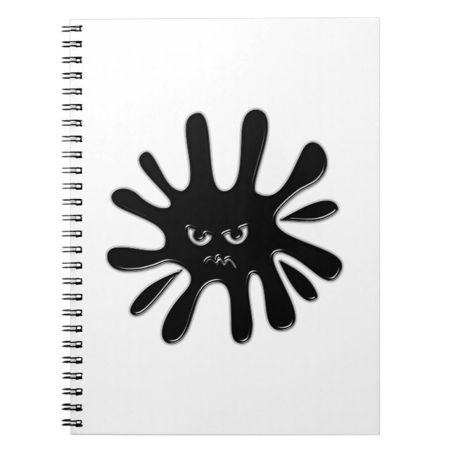 Caderno Espiral Splatter preto irritado (Frente)