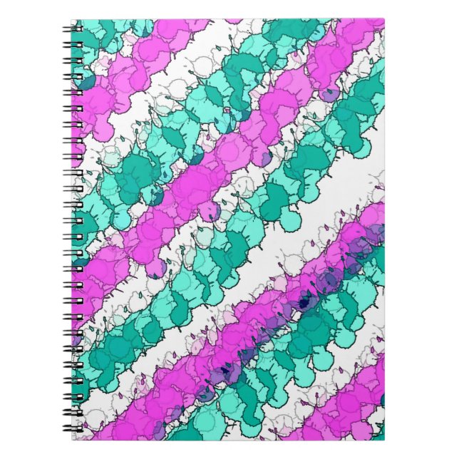 Caderno Espiral Splatter rosa e lacrimogênio (Frente)