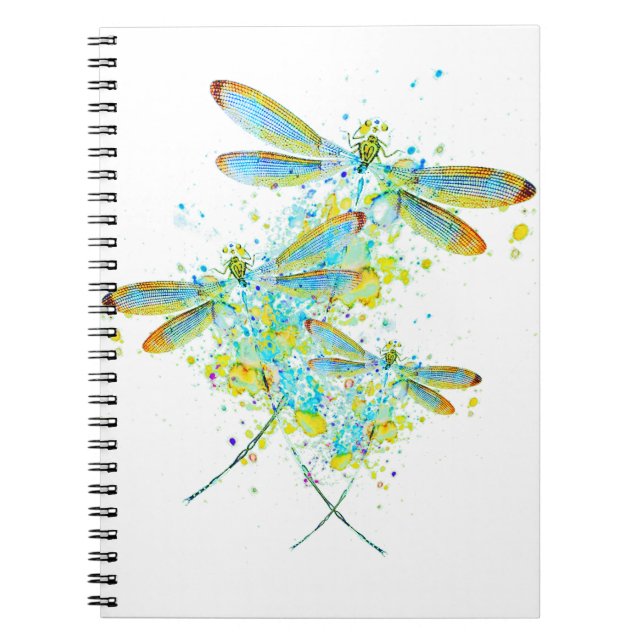 Caderno Espiral Splatter Teal Dragonfly (Frente)