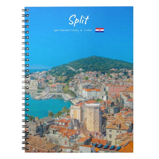 Caderno Espiral Split, Croácia - Cidade Costeira (Frente)