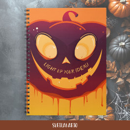 Caderno Espiral Spooky Pumpkin Face Halloween Spiral Notebook