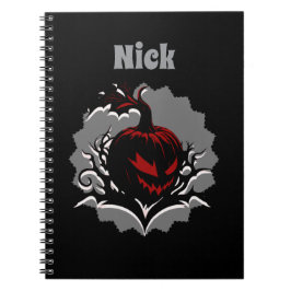 Caderno Espiral Spooky Pumpkin Personalizado