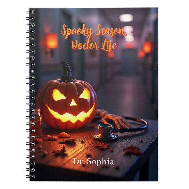 Caderno Espiral Spooky Season Doctor Life Personalizado (Frente)