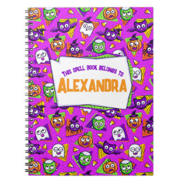 Caderno Espiral Spooky Spell Book Halloween Personalized Notebook