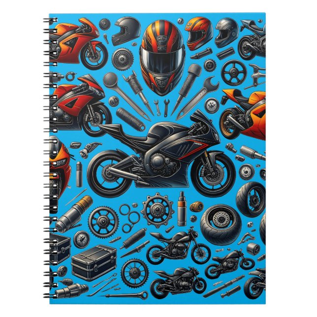 Caderno Espiral Sports Motorcycles: Speed and Performance (Frente)