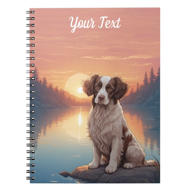 Caderno Espiral Springer Spaniel por Lago (Frente)