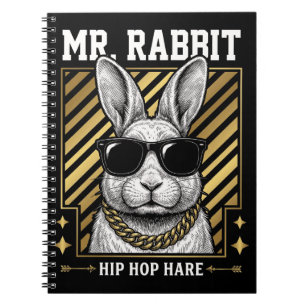 Caderno Espiral Sr. Coelho Hip Hop Lebre Saco