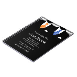Caderno Espiral Sr. e Sr. Suit e Tie Guestbook (Laranja / Azul)