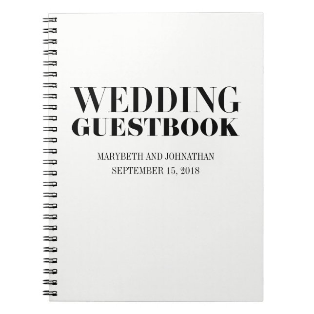 Caderno Espiral Sr. e Sra. Modern Bold Wedding Guest Book (Frente)