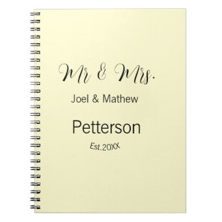 Caderno Espiral sr e sra nome ano casal de casamento simples amare