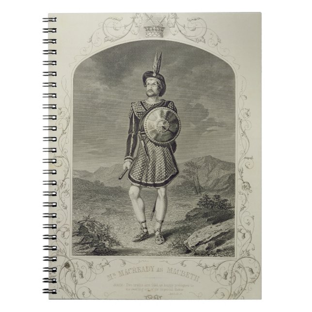 Caderno Espiral Sr. Macready como Macbeth, ato mim cena 3, no jogo (Frente)