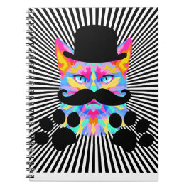 Caderno Espiral Sr. Mustach cat
